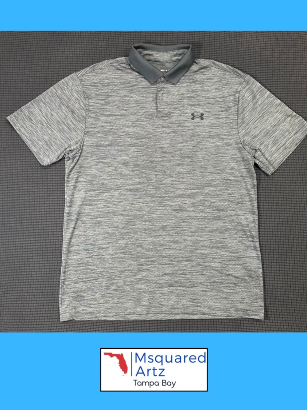 Under Armour Performance Polo Shirt Mens Medium Gray Stretch Golf Athletic Top